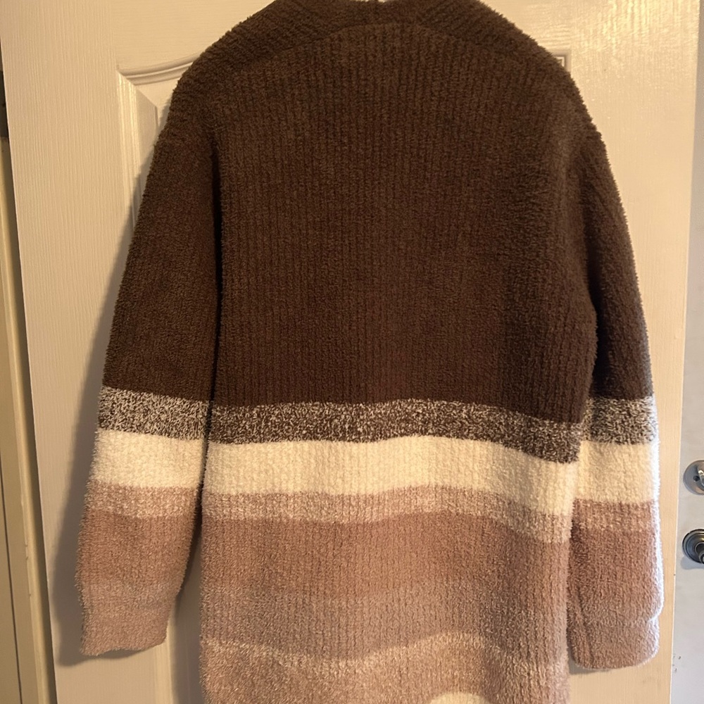 Barefoot Dreams Brown and Cream Cardigan - Picture 4 of 5